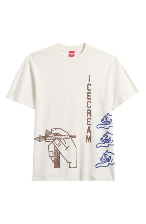 Icecream Oversize Spray Graphic T-shirt In White