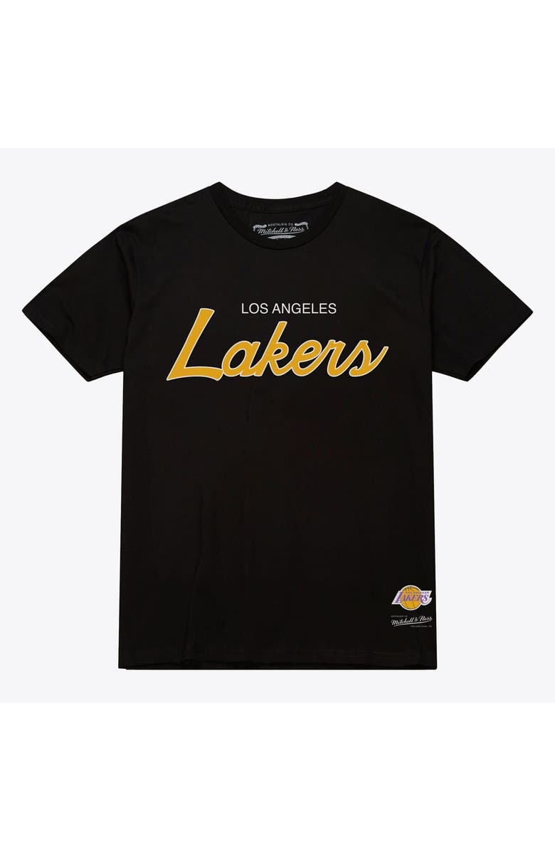 Mitchell & Ness Men's Mitchell & Ness Black Los Angeles Lakers Vintage Wordmark T-Shirt, Main, color, Black