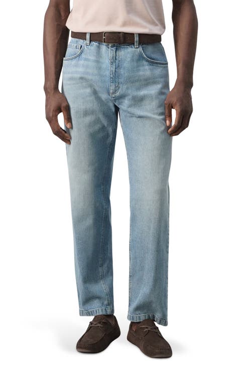 Cotton & Linen Straight Leg Jeans