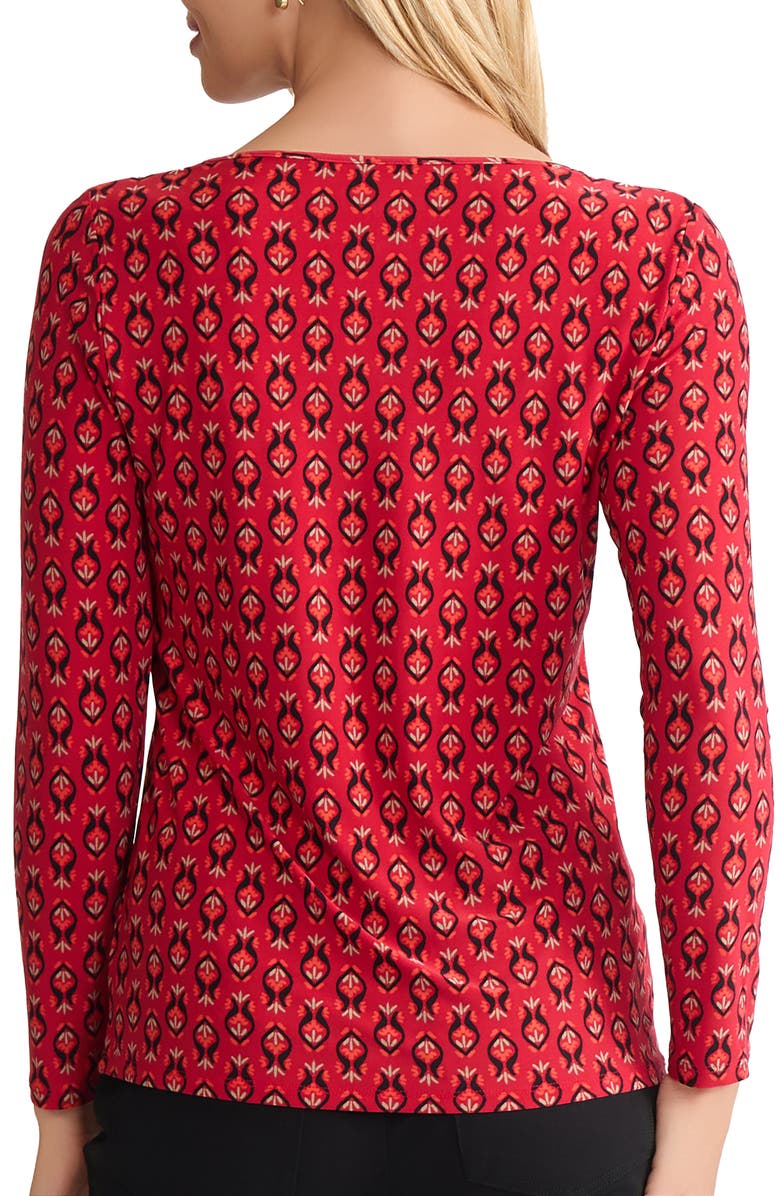 Jones New York Keyhole Top, Alternate, color, Deep Rouge Multi