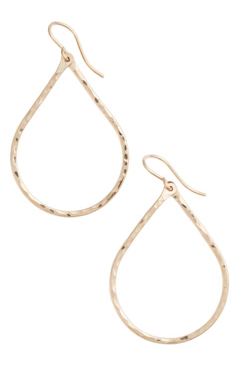 Pure Small Hammered Teardrop Earrings