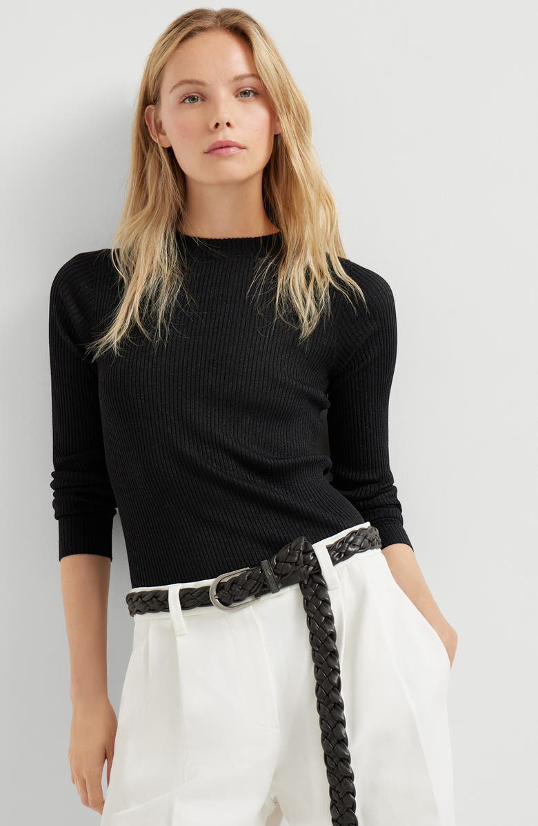 Brunello Cucinelli Lightweight sweater, Alternate, color, Black