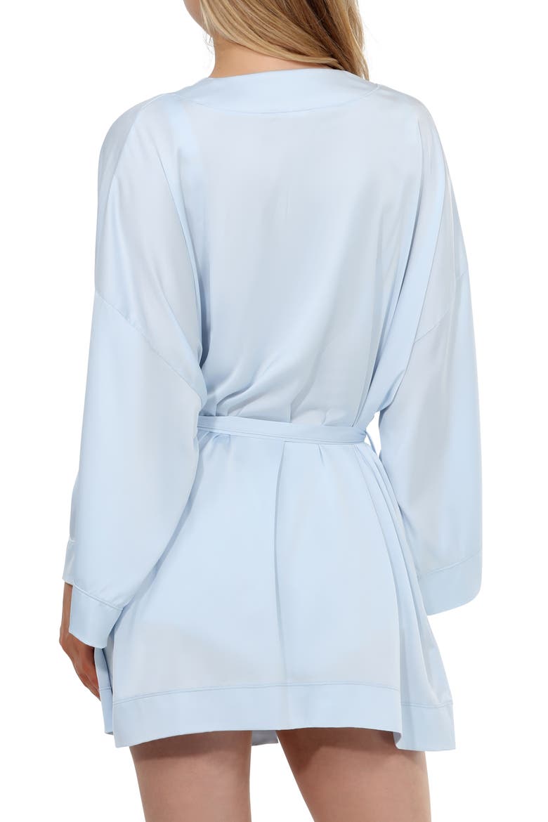 Love Story Stretch Satin Robe, Alternate, color, HONEYMOON