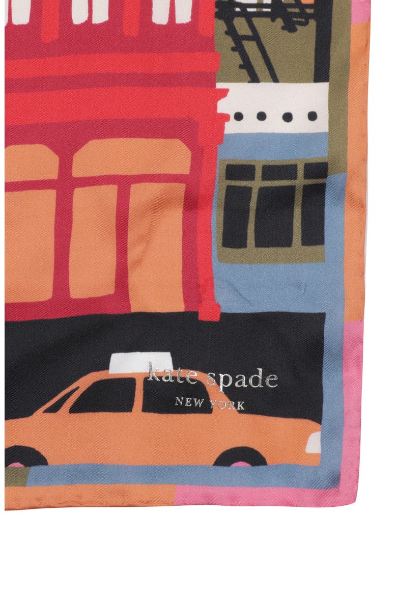 city that never sleeps silk scarf, Alternate, color, BLACK