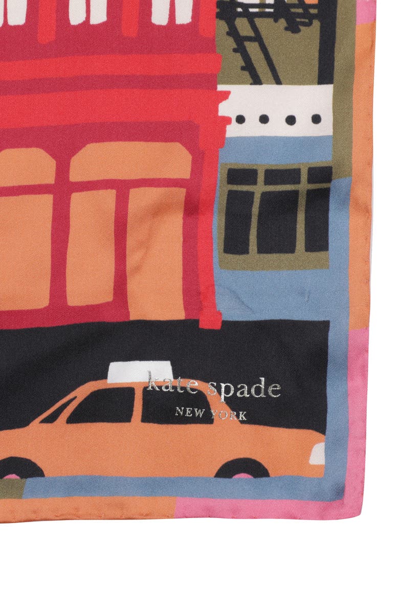Kate Spade New York city that never sleeps silk scarf, Alternate, color, 