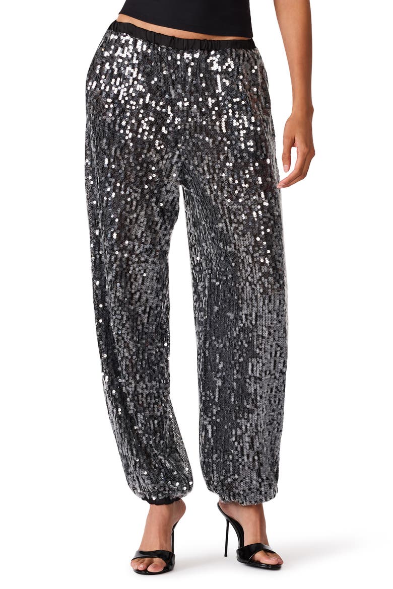 Tiffanee Sequined Jogger Pants, Main, color, BLACK SEQUIN