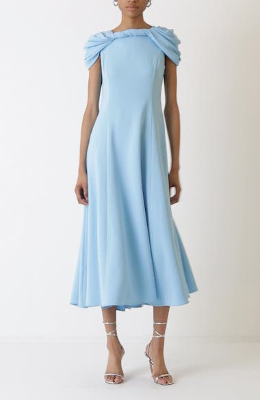 cap sleeve flare dress Tweed Cap Sleeve Midi A Line Dress | Fit and Flare main image 1