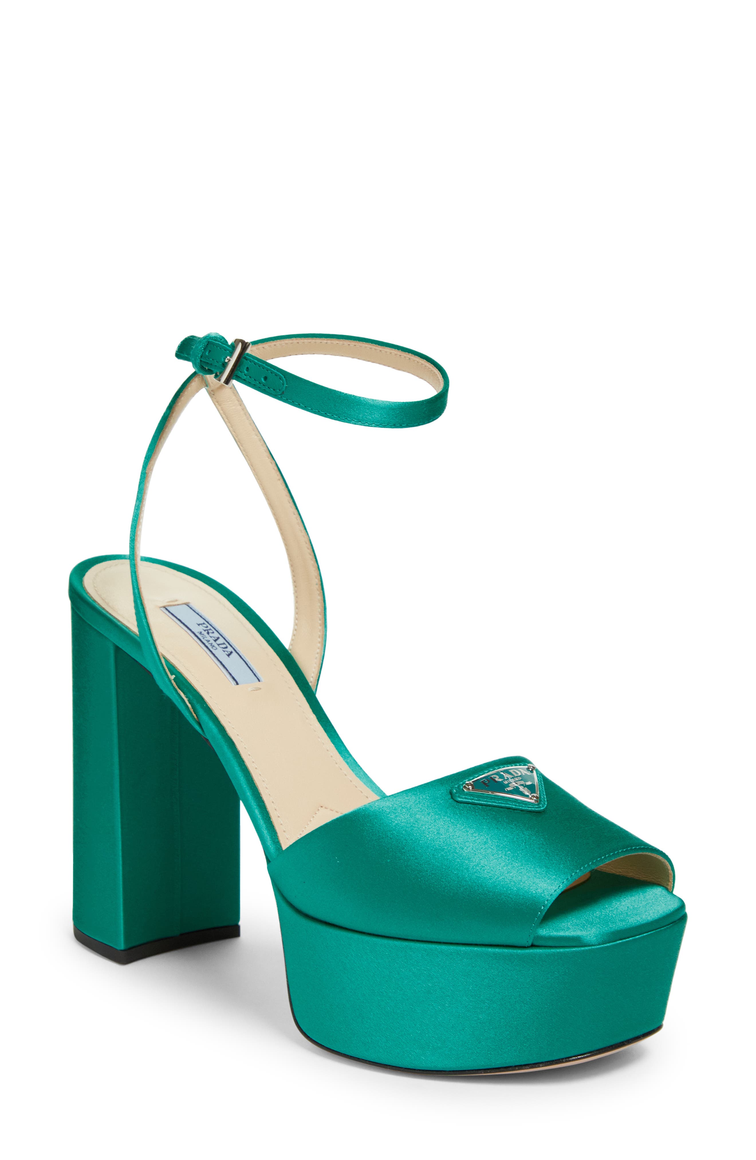 Prada Plateau Ankle Strap Platform Sandal, Main, color, 