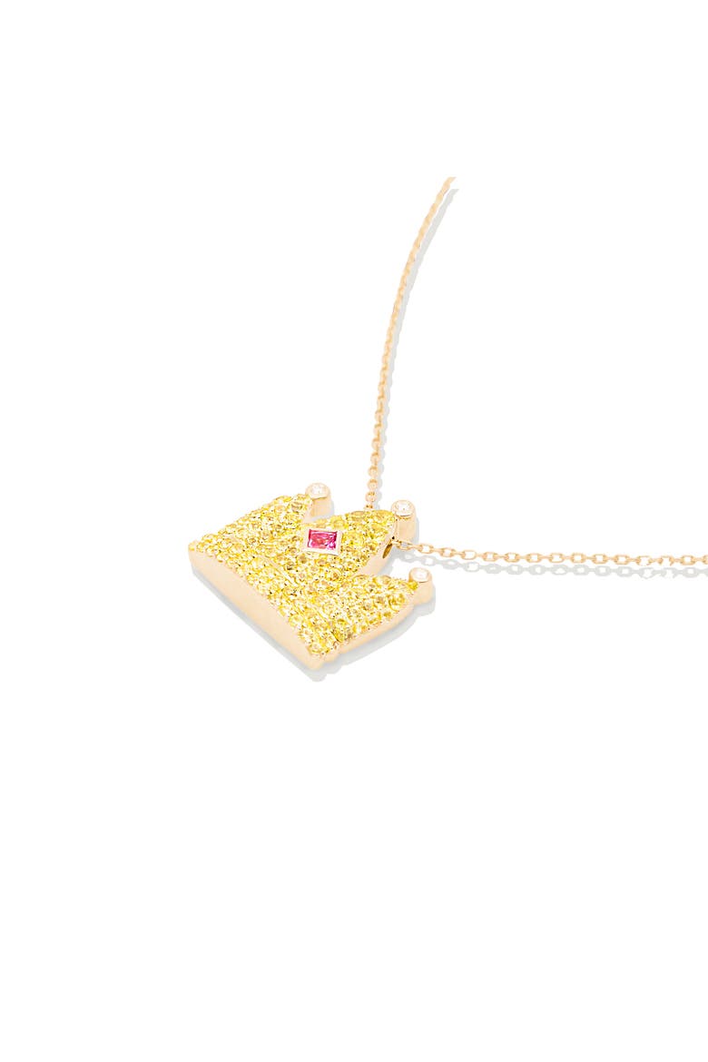Juju Crown Charm Necklace, Alternate, color, Gold