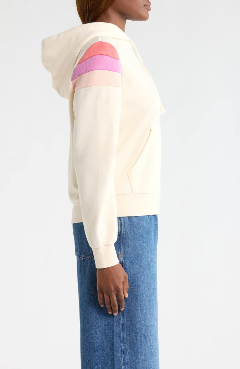 Marine Layer Colorblock Cloud 9 Fleece Hoodie, Alternate, color, Antique White