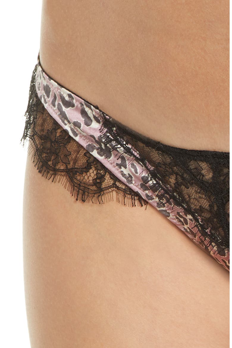 Lace Thong, Alternate, color, LEOPARD