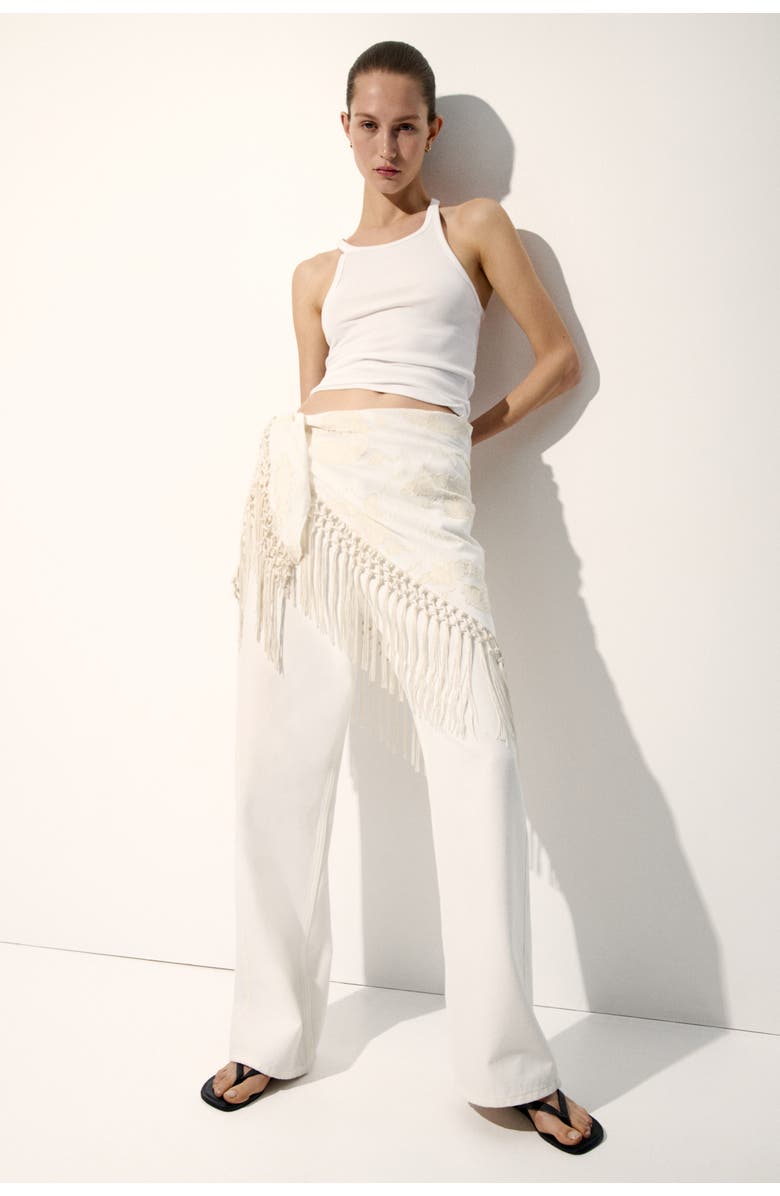 H&M Fringed Triangle Scarf, Alternate, color,