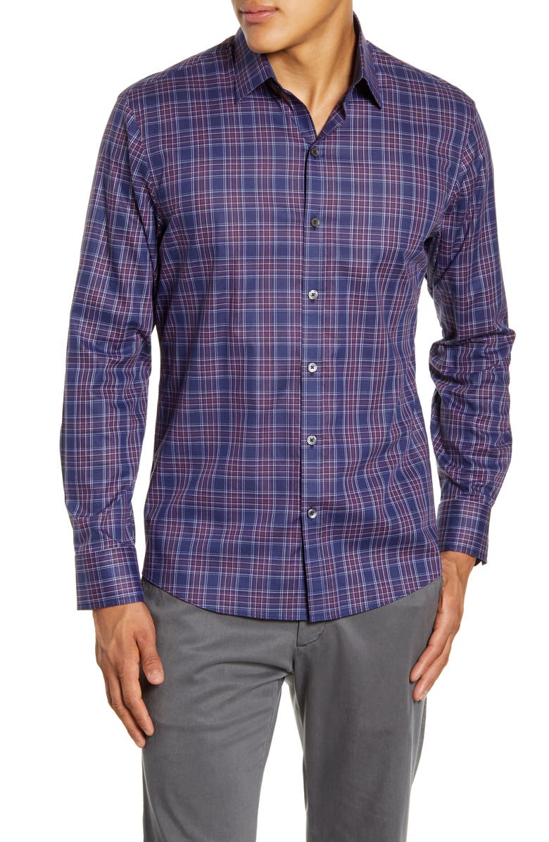 Zachary Prell Rief Regular Fit Plaid Button-Up Shirt, Main, color, 