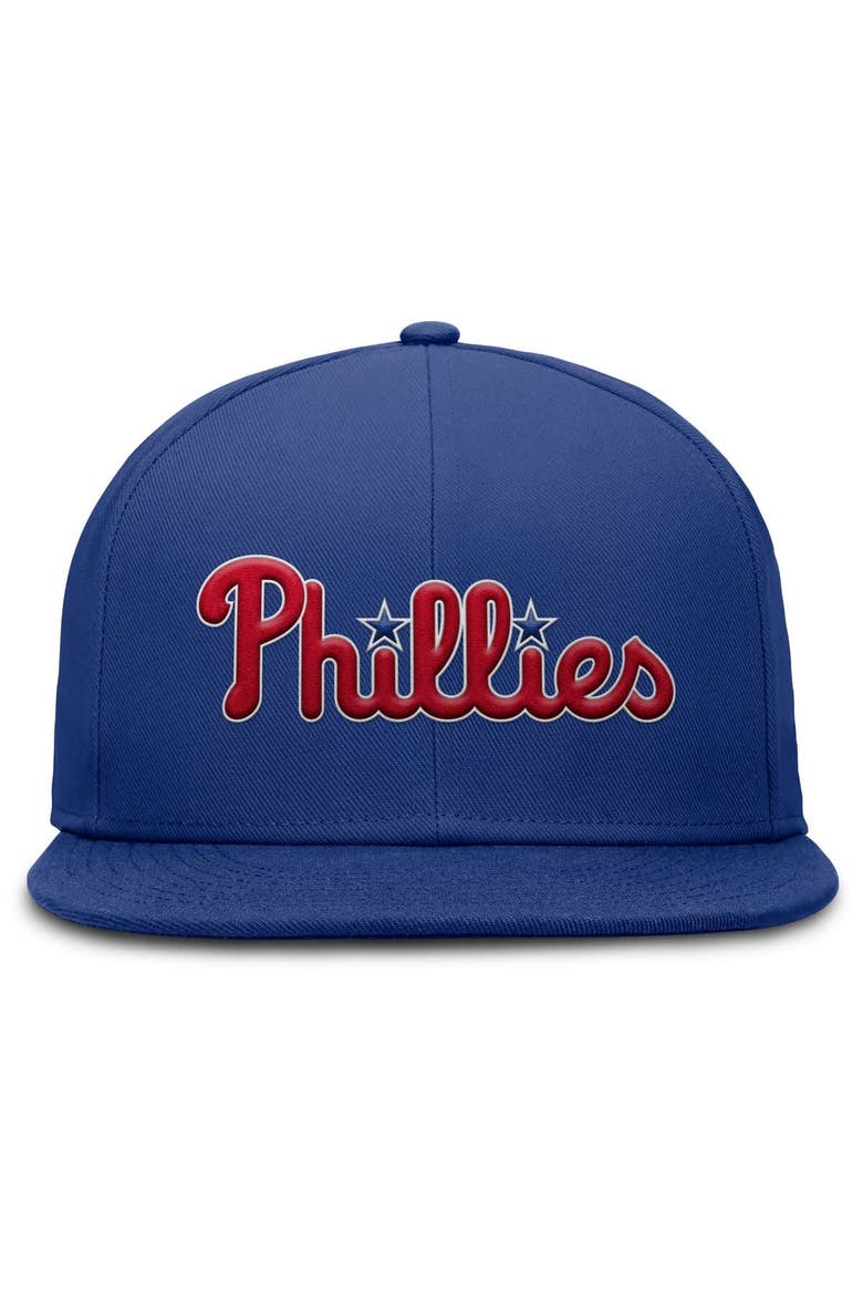 Men's Nike Royal Philadelphia Phillies Wordmark Dri-FIT Round Bill True Fitted Hat, Alternate, color, Royal