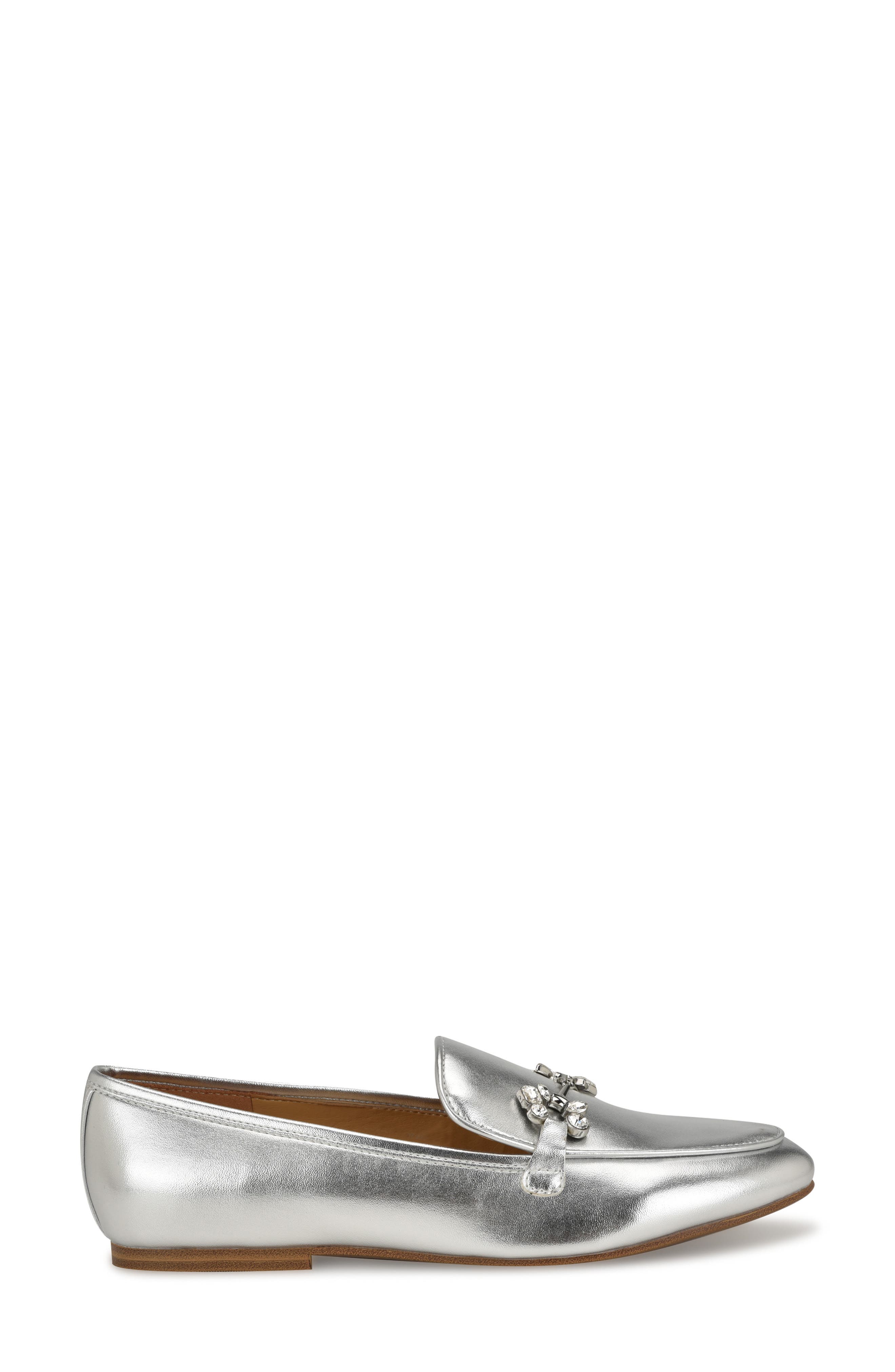 Nine West Bennit Bit Loafer, Alternate, color, Silver
