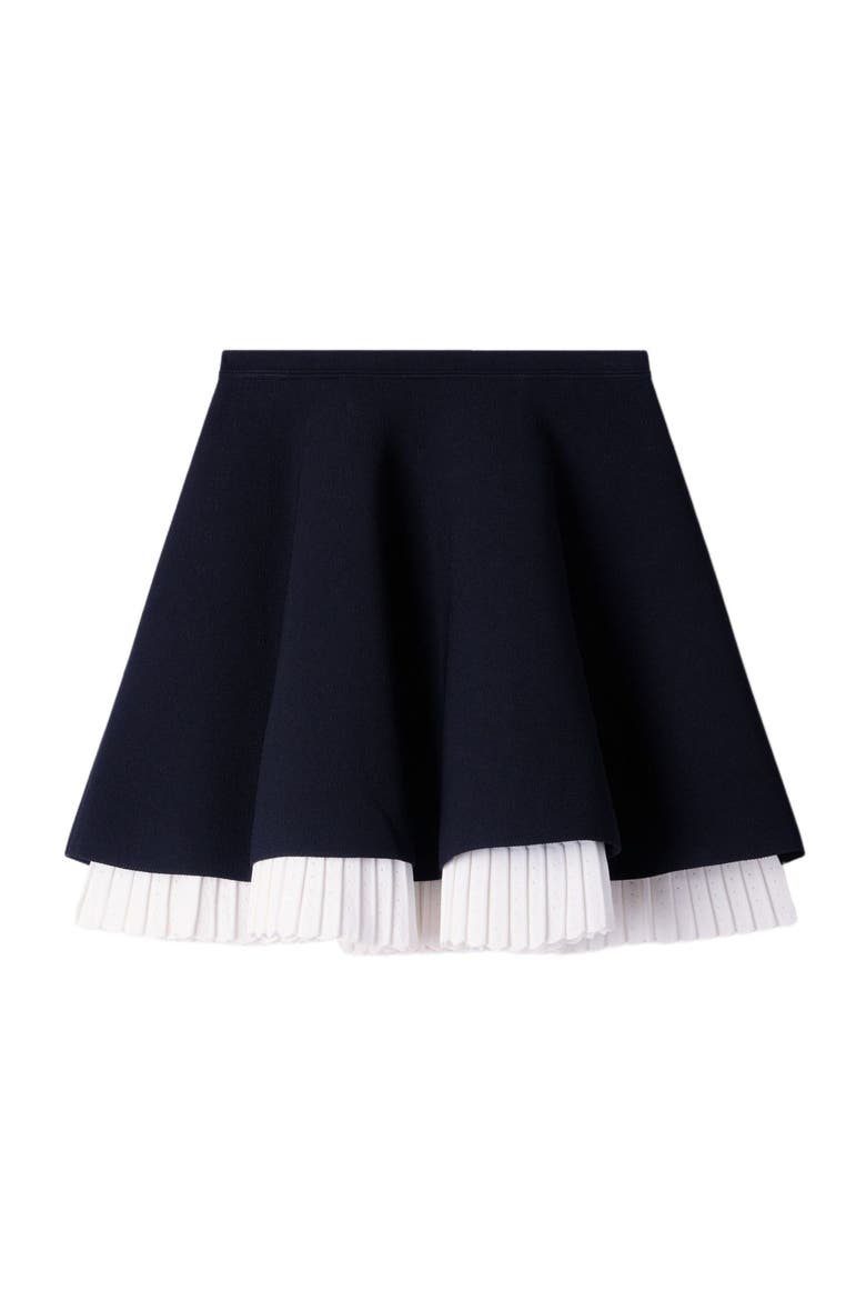 Two-tone knit skirt, Alternate, color, Black