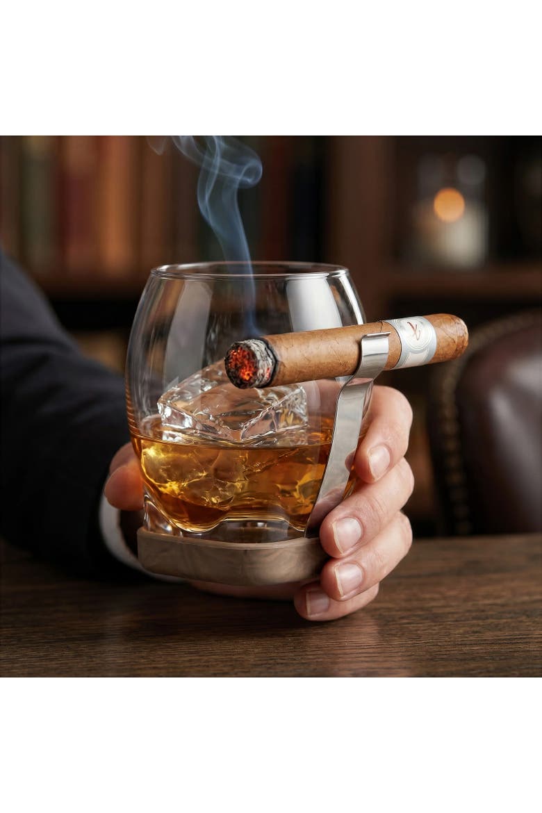 Whiskey Cigar Glass, 14.5 oz, Glass, Stainless Steel & Silicone, Alternate, color, Clear