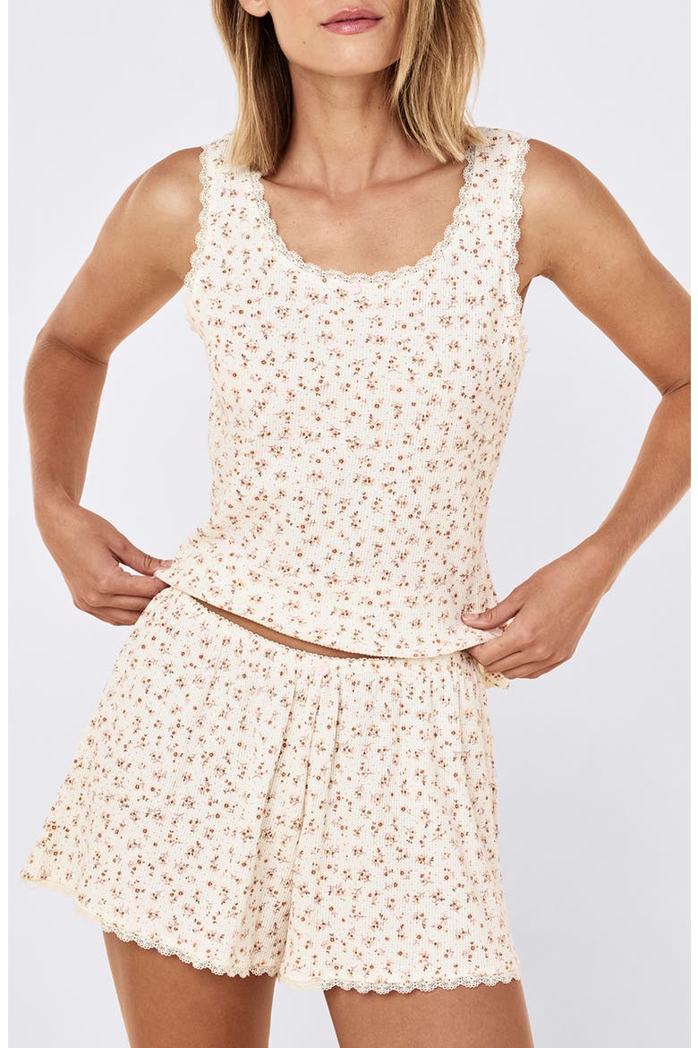 Claire Floral Waffle Knit Short Pajamas, Main, color, LOTTIE DITSY
