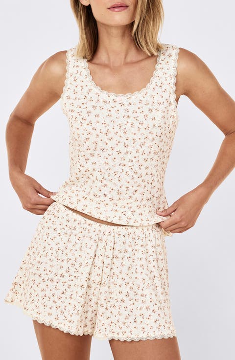 Claire Floral Waffle Knit Short Pajamas