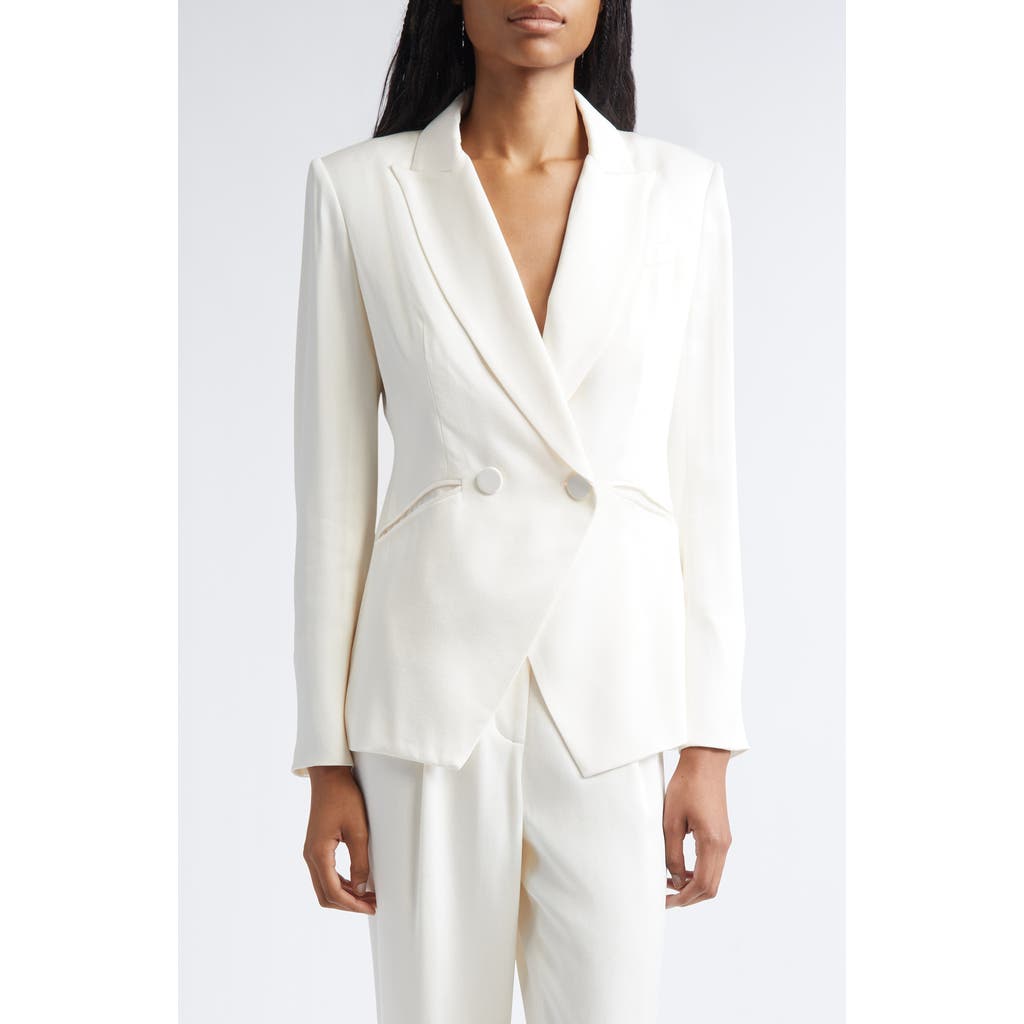 Veronica Beard Rickie Crepe Back Satin Dickey Jacket In Gray