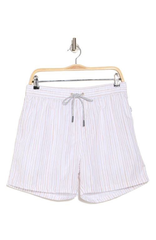 Vintage Summer Ponji Stripe Swim Trunks
