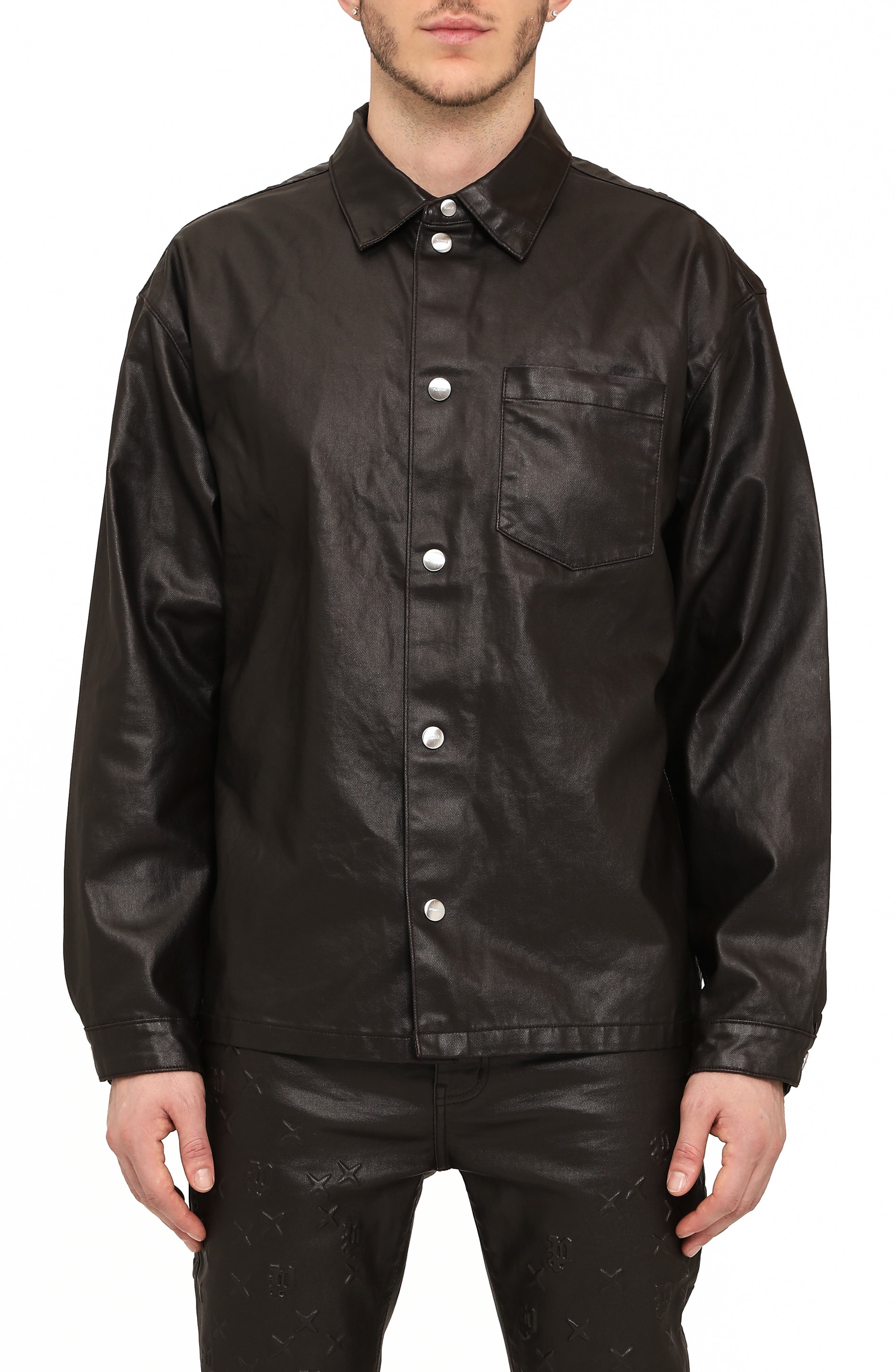 PURPLE BRAND Mono Embossed Button-Up Shirt