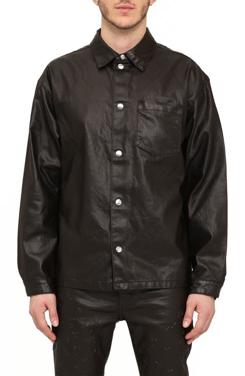 Mono Embossed Button-Up Shirt