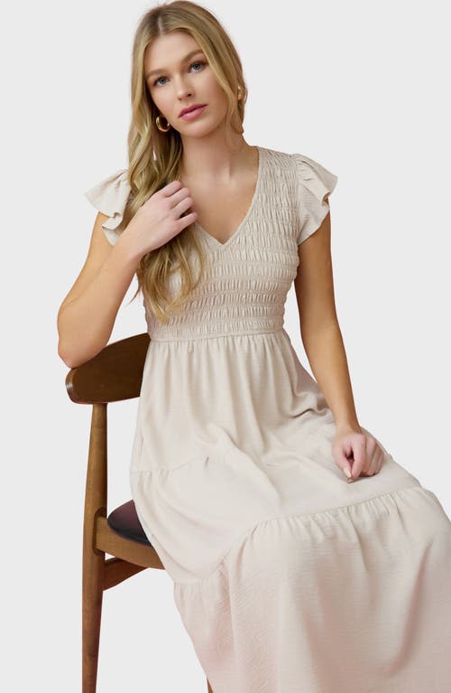 BLU PEPPER BLU PEPPER FLUTTER SLEEVE MIDI DRESS