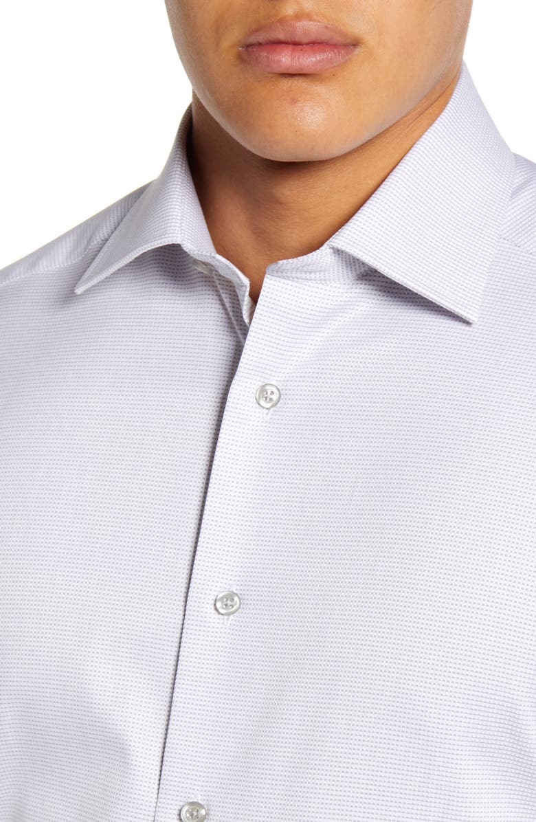 David Donahue Slim Fit Micro Print Dress Shirt, Alternate, color,