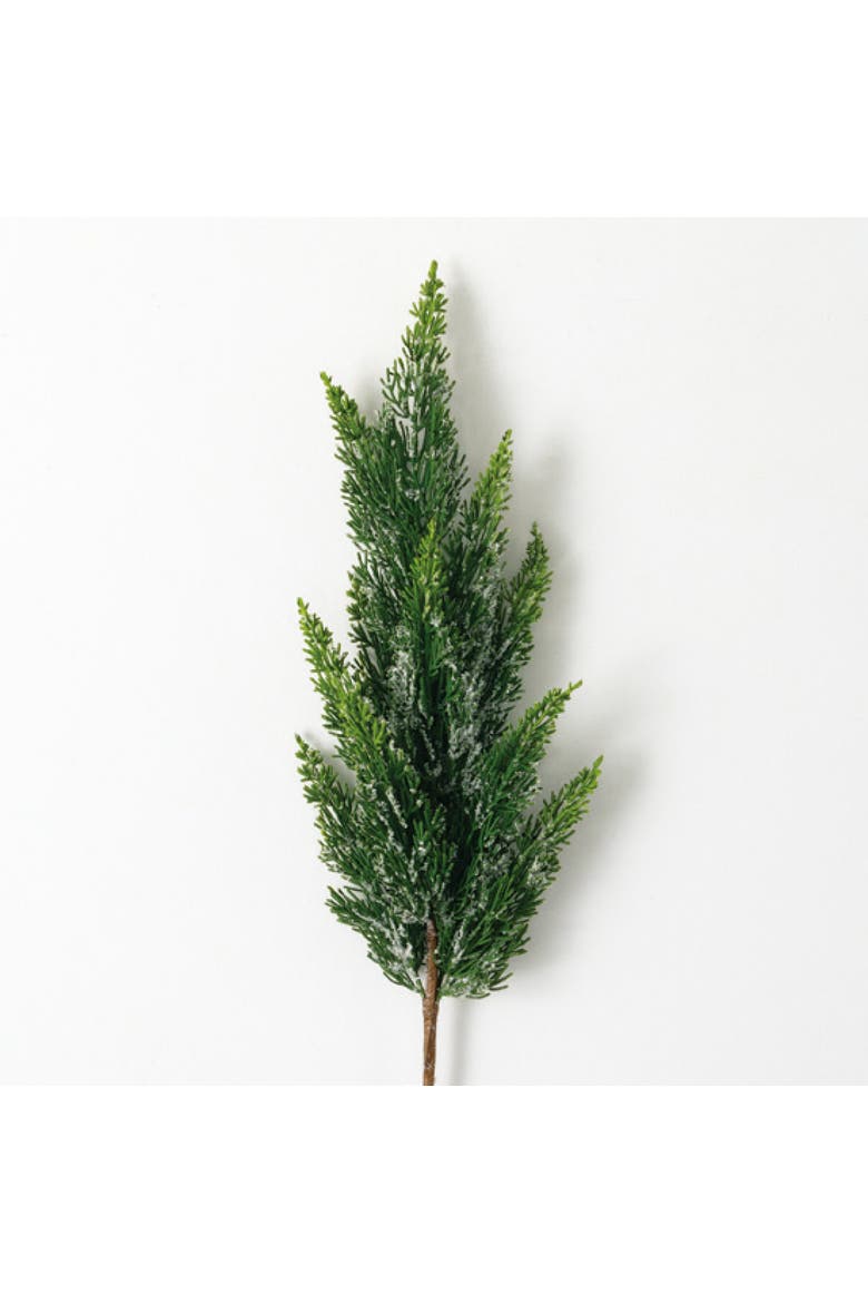 Sullivan's Christmas Frosted Cedar Spray, Green Frosted Floral Stem for Crafting, Weddings, Home and Holiday Decoration, 30 Inch, Main, color, Green