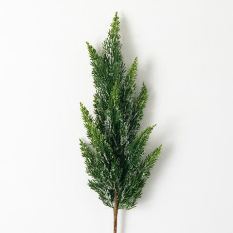 Sullivan's Christmas Frosted Cedar Spray, Green Frosted Floral Stem for Crafting, Weddings, Home and Holiday Decoration, 30 Inch