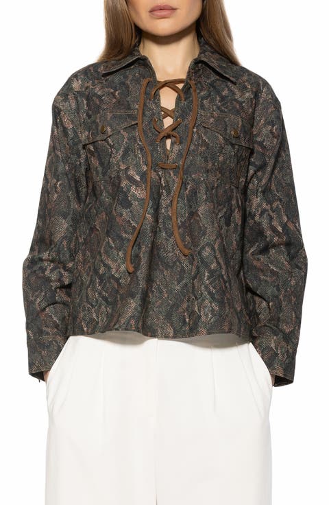Thalina Lace-Up Western Shirt