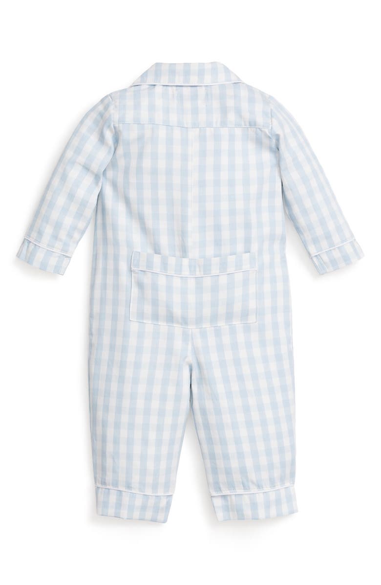 Petite Plume Gingham One-Piece Pajamas, Alternate, color, Blue