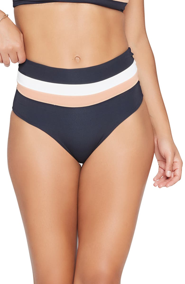 LSPACE L Space Portia Reversible High Waist Stripe Bikini Bottoms, Main, color,