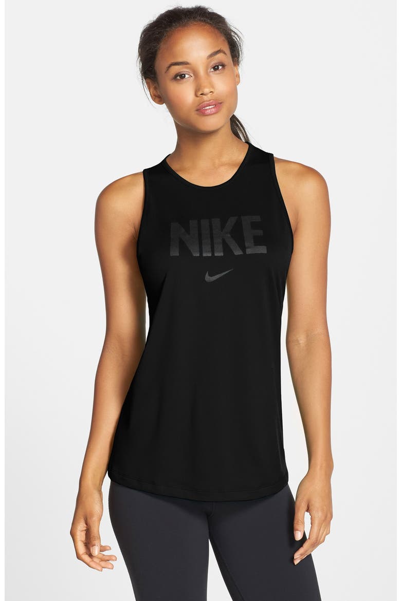 'Tomboy GRX' Dri-FIT Racerback Tank, Main, color, BLACK