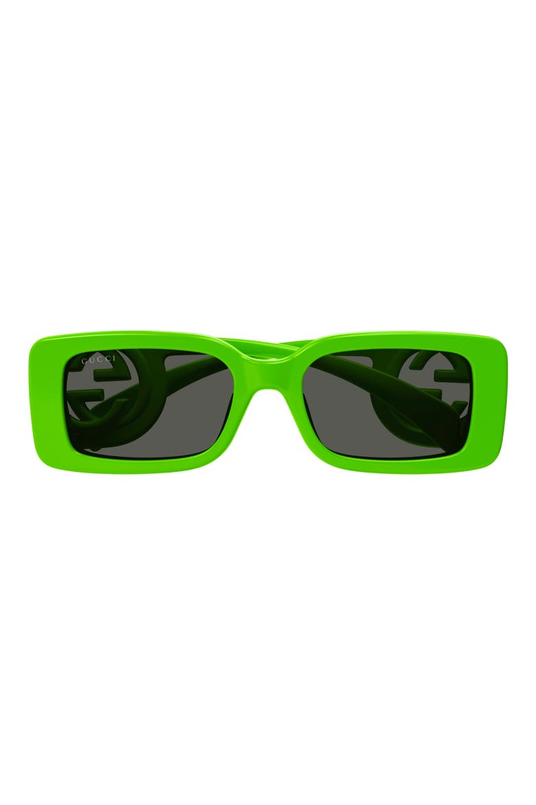 54mm Rectangular Sunglasses, Main, color, GREEN
