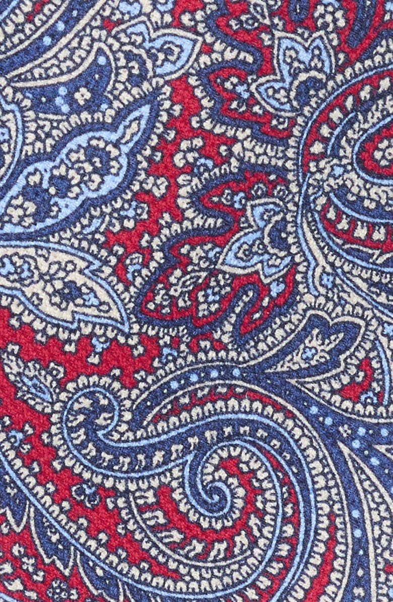 David Donahue Paisley Silk Tie, Alternate, color, Red