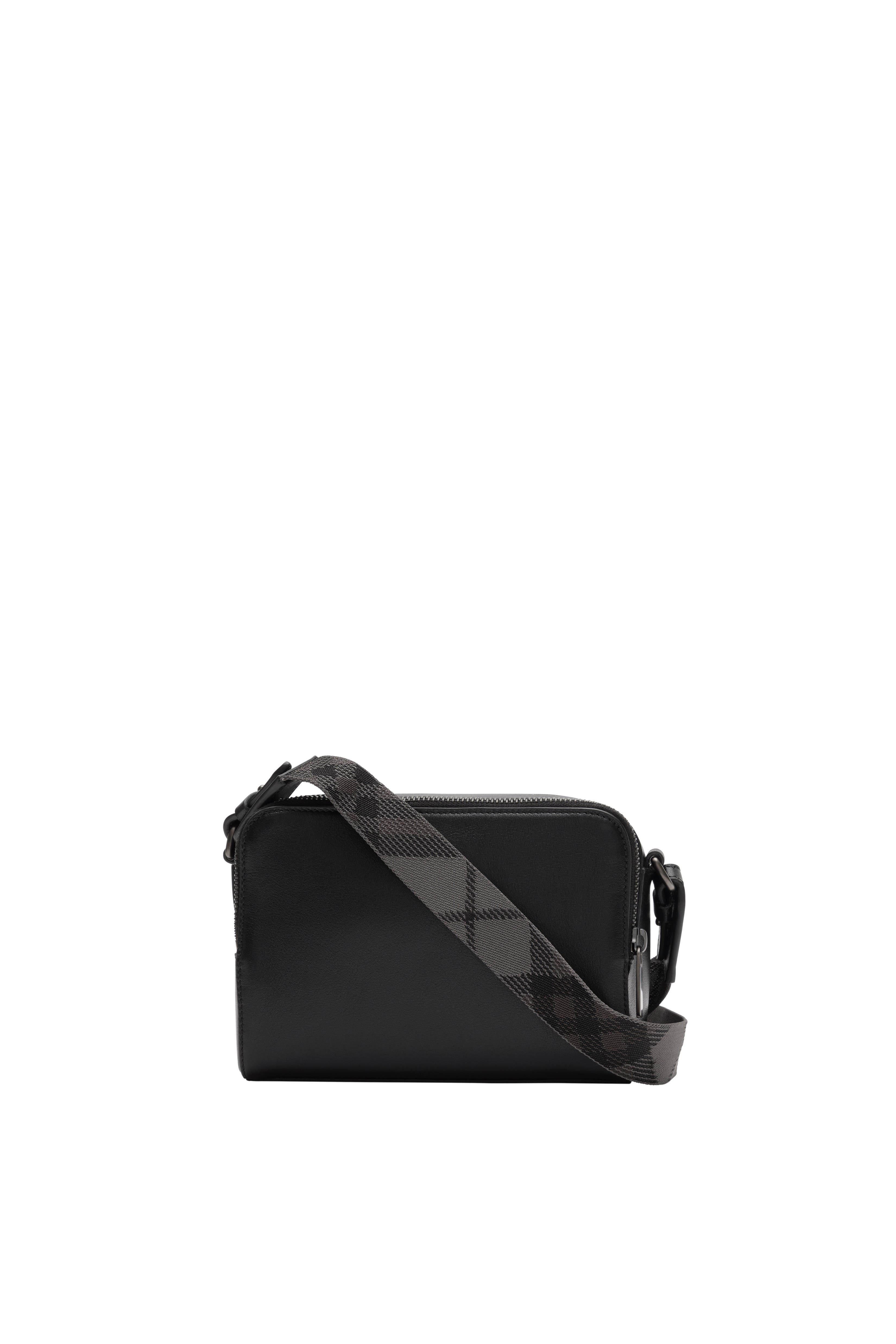 Burberry Pop Check Crossbody Bag, Alternate, color, Black/Iron Grey