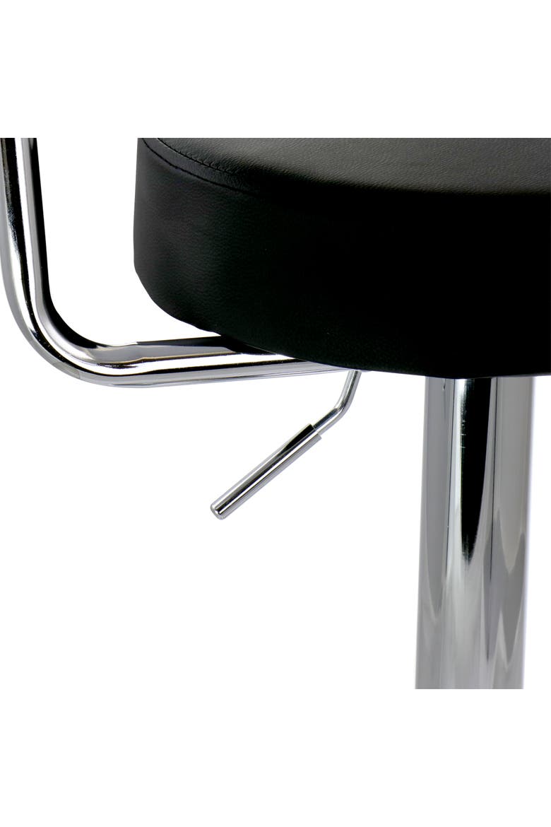 2 Piece Faux Leather Retro Adjustable Bar Stool, Alternate, color, Black