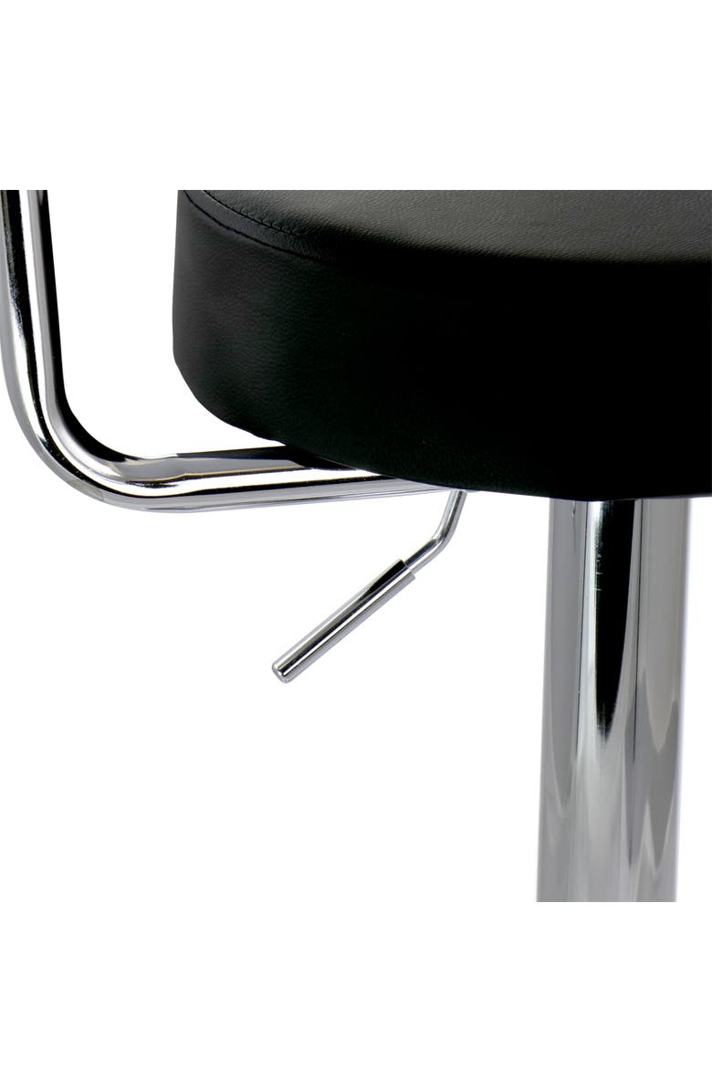 Elama 2 Piece Faux Leather Retro Adjustable Bar Stool, Alternate, color, Black