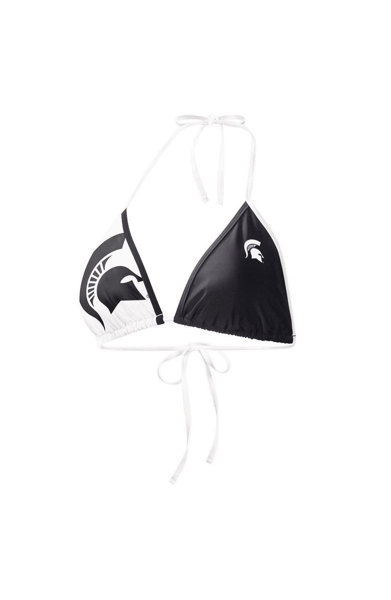 G-III 4HER BY CARL BANKS Women's G-III 4Her by Carl Banks Black/White Michigan State Spartans Play Action Bikini Top, Main, color, Black