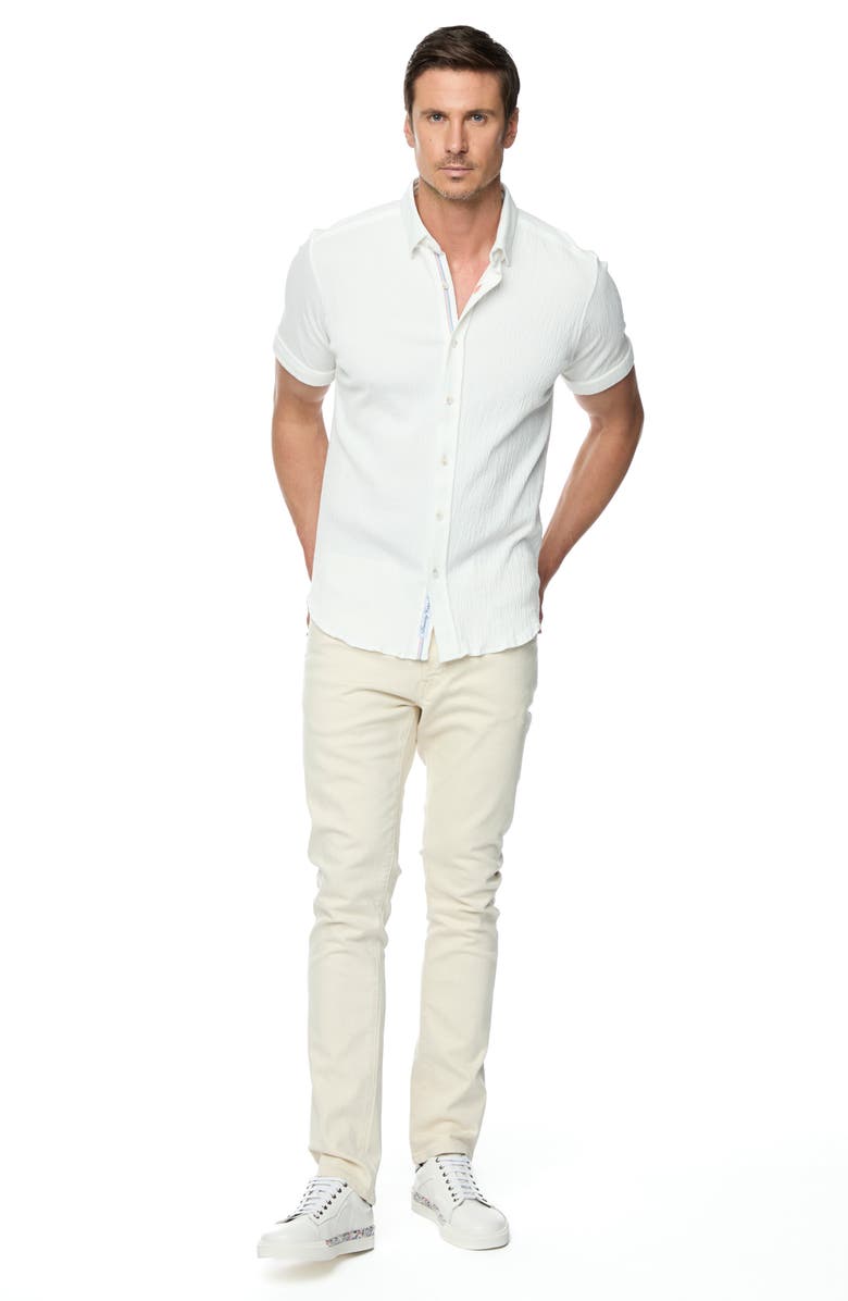 Robert Graham Hammond Short Sleeve Knit Button-Up Shirt, Alternate, color,