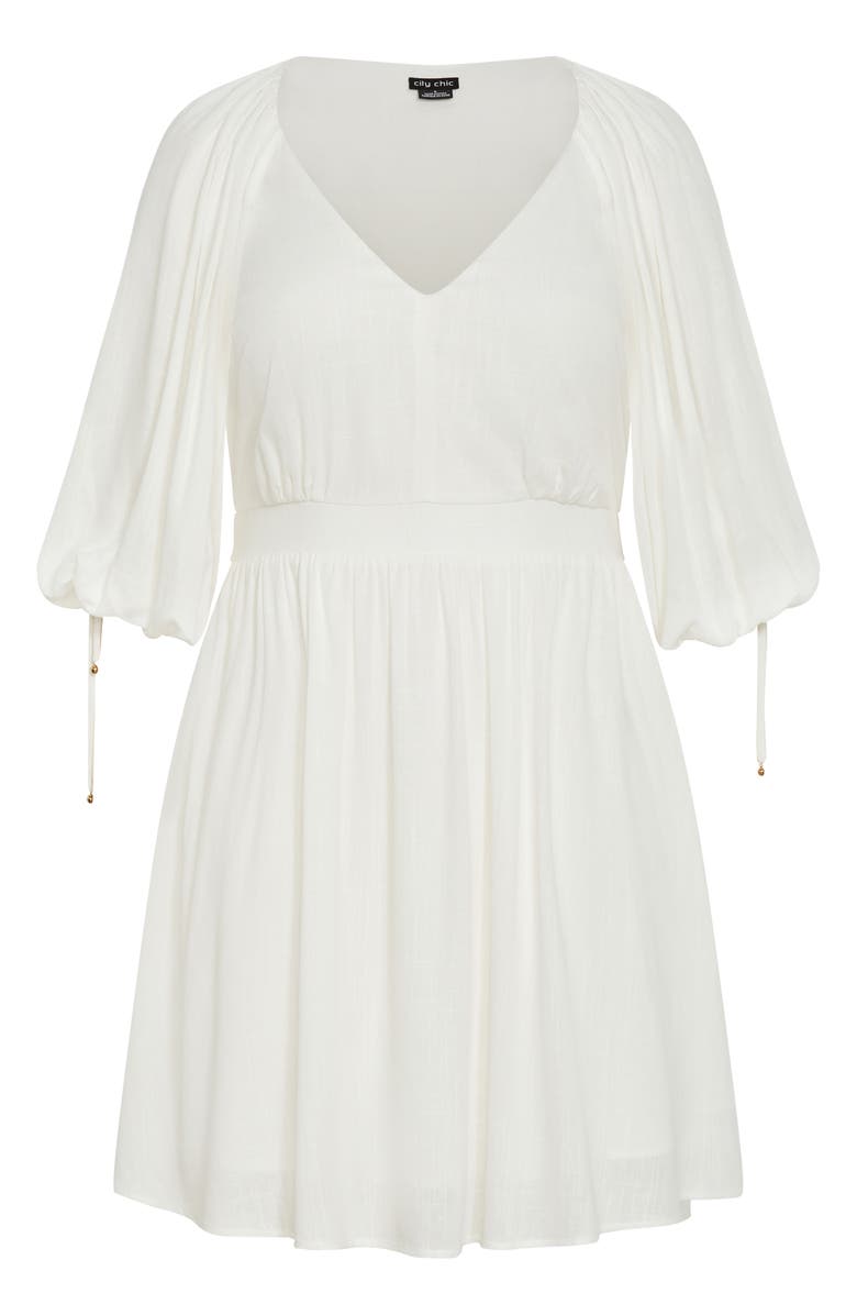 City Chic Scarlette Long Sleeve Dress, Alternate, color, Ivory