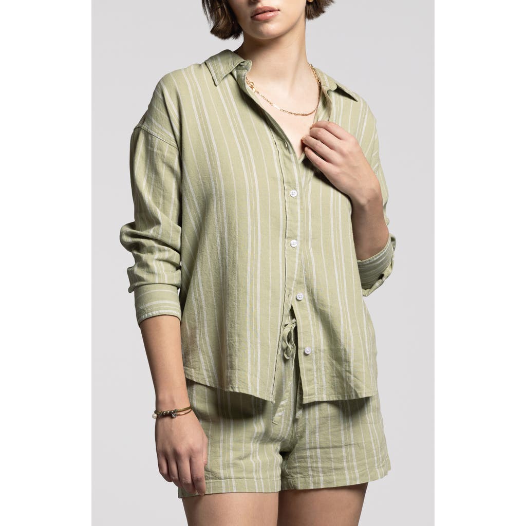 Weekend Los Angeles Maxime Linen Blend Button-up Shirt In Tea