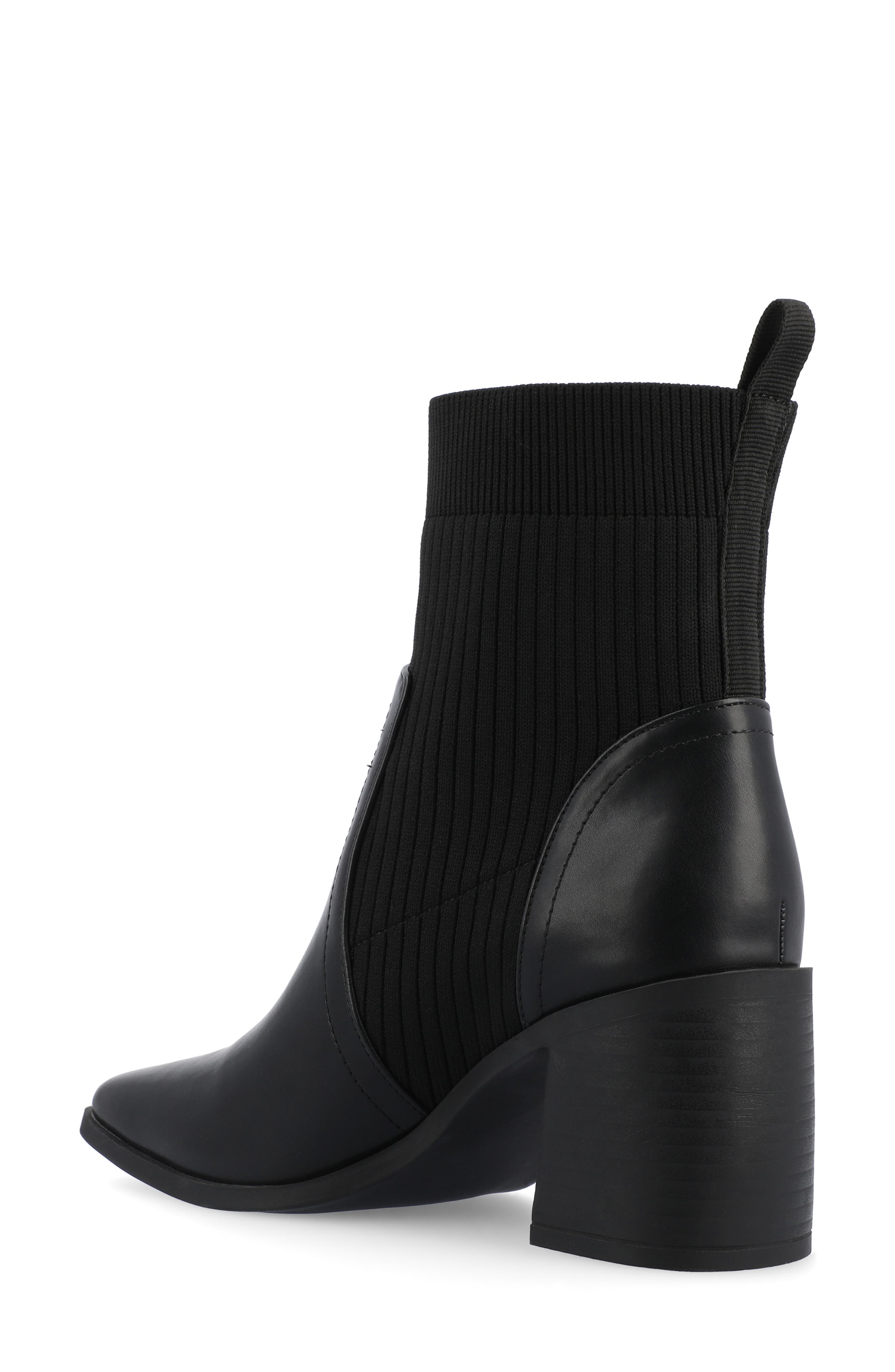 Journee Collection Harlowe Knit Bootie, Alternate, color, Black