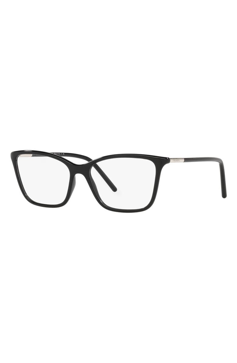 Prada 55mm Rectangular Optical Glasses, Alternate, color,