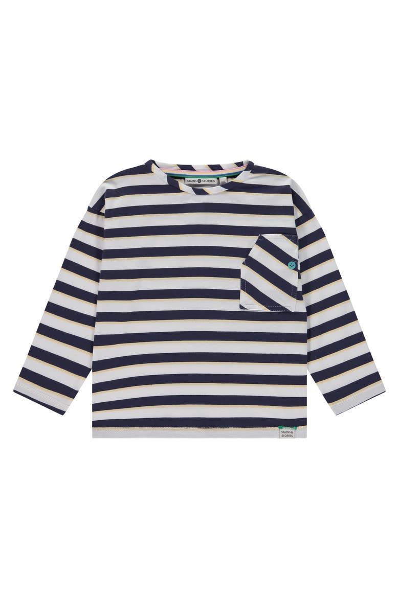 Sailor Stripe Shirt With Accent Pocket, Main, color, Cloud
