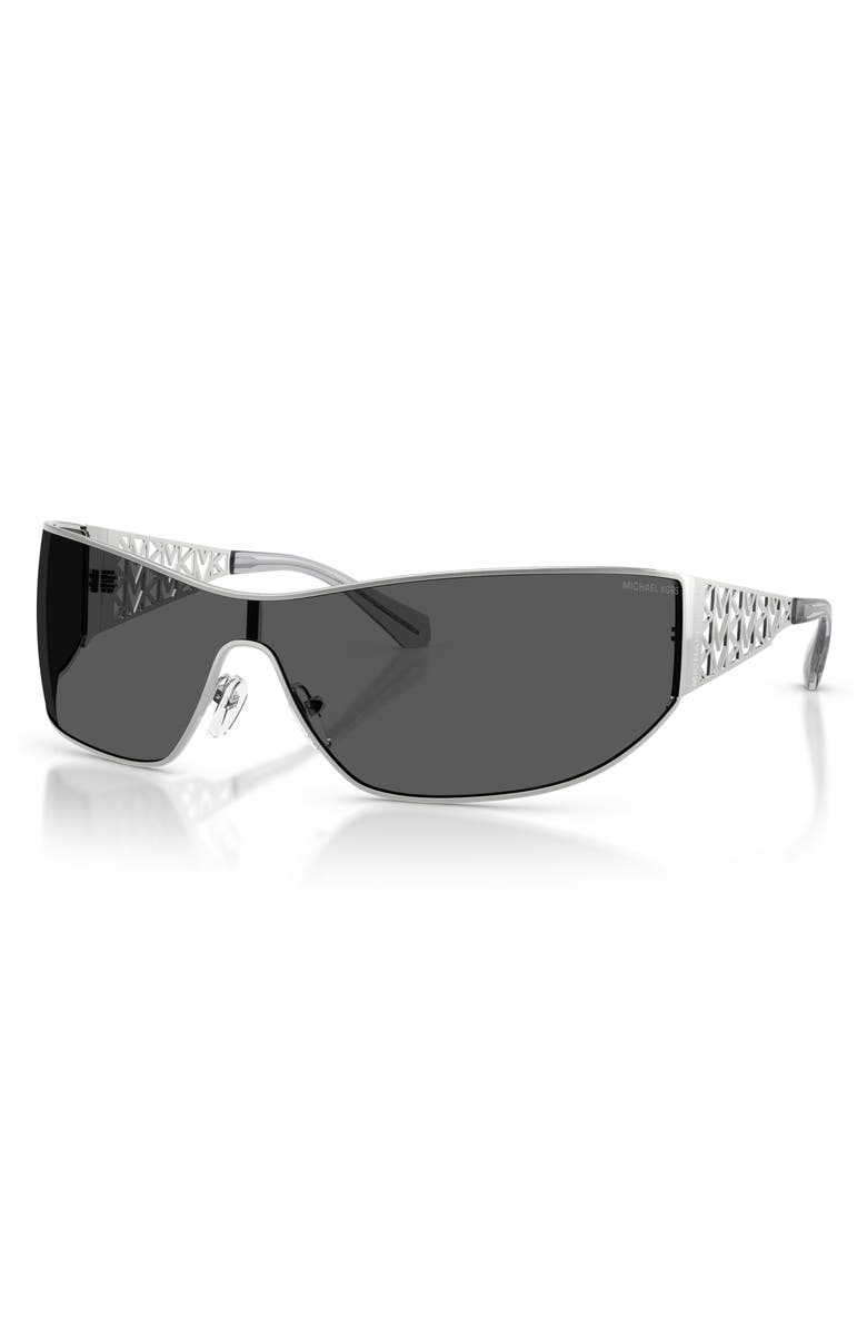 Michael Kors Melbourne 143mm Shield Sunglasses, Alternate, color, Silver / Grey