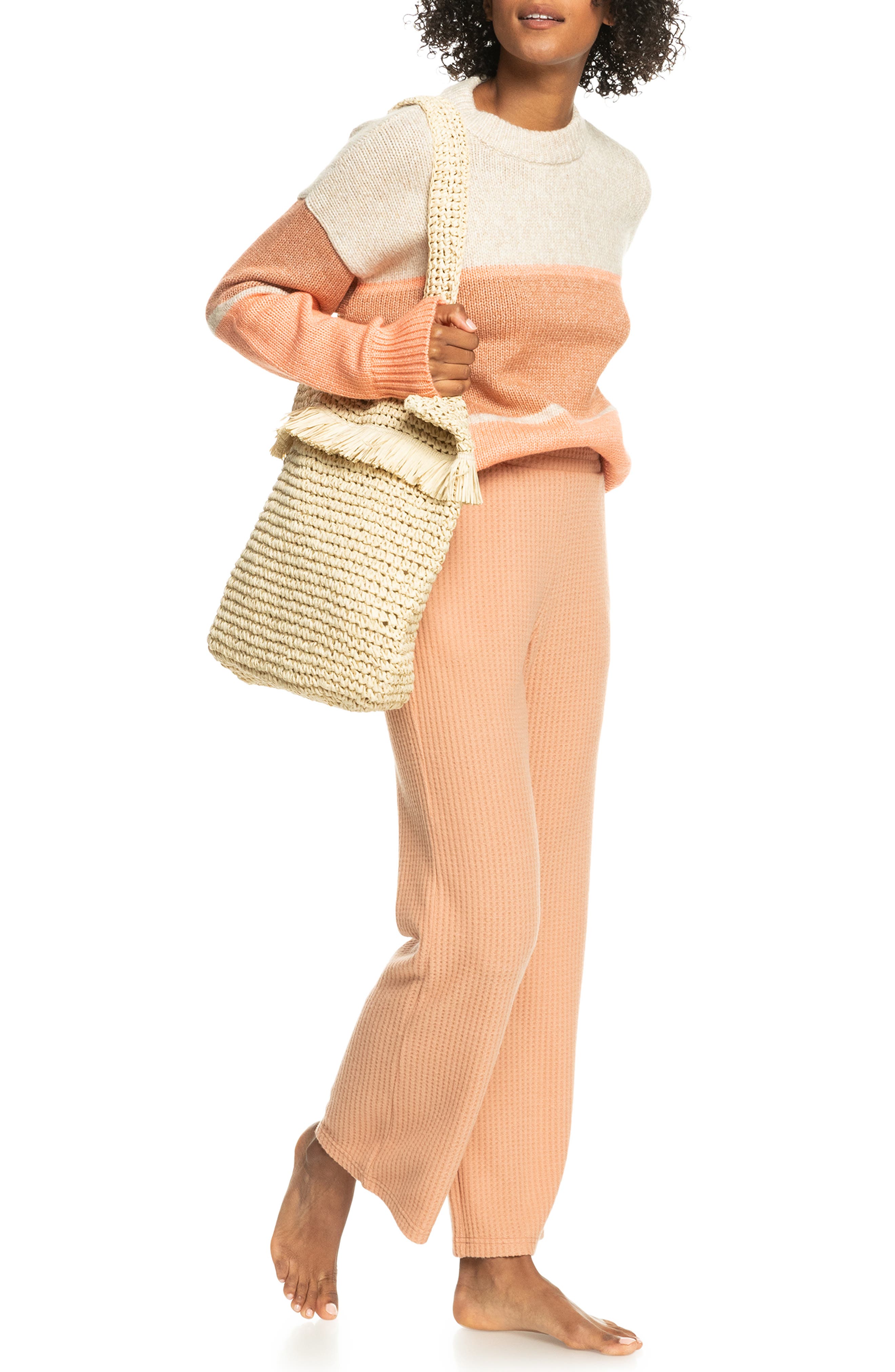 Roxy Jungle Jack Straw Tote, Alternate, color, 