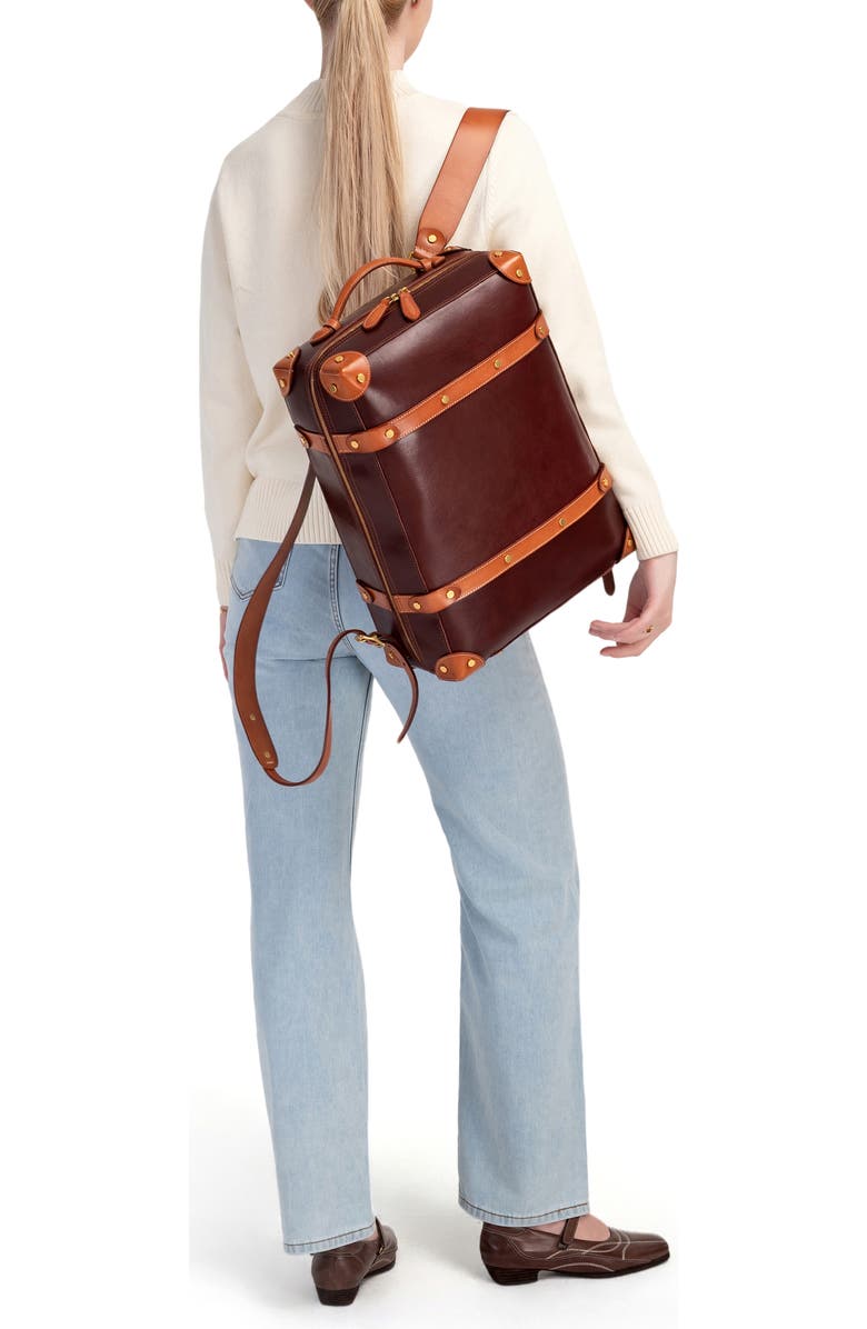 OLD TREND Speedwell Small Leather Trunk Backpack, Alternate, color, Brown